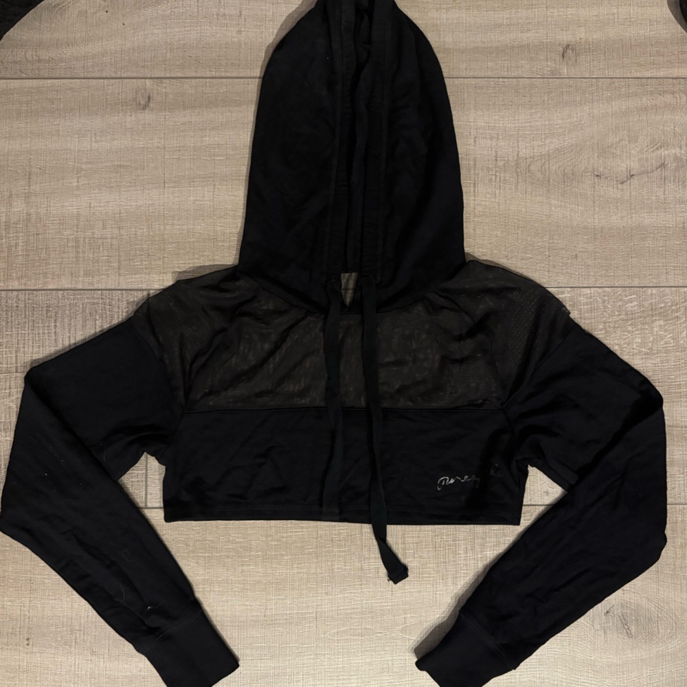 Pineapple Brand Mesh Cropped Hoodie